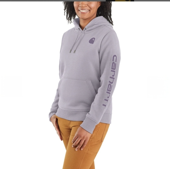 Carhartt Clarksburg Sweatshirt Hoodie Womens Small Relaxed Fit  Lilac Haze - Picture 15 of 15